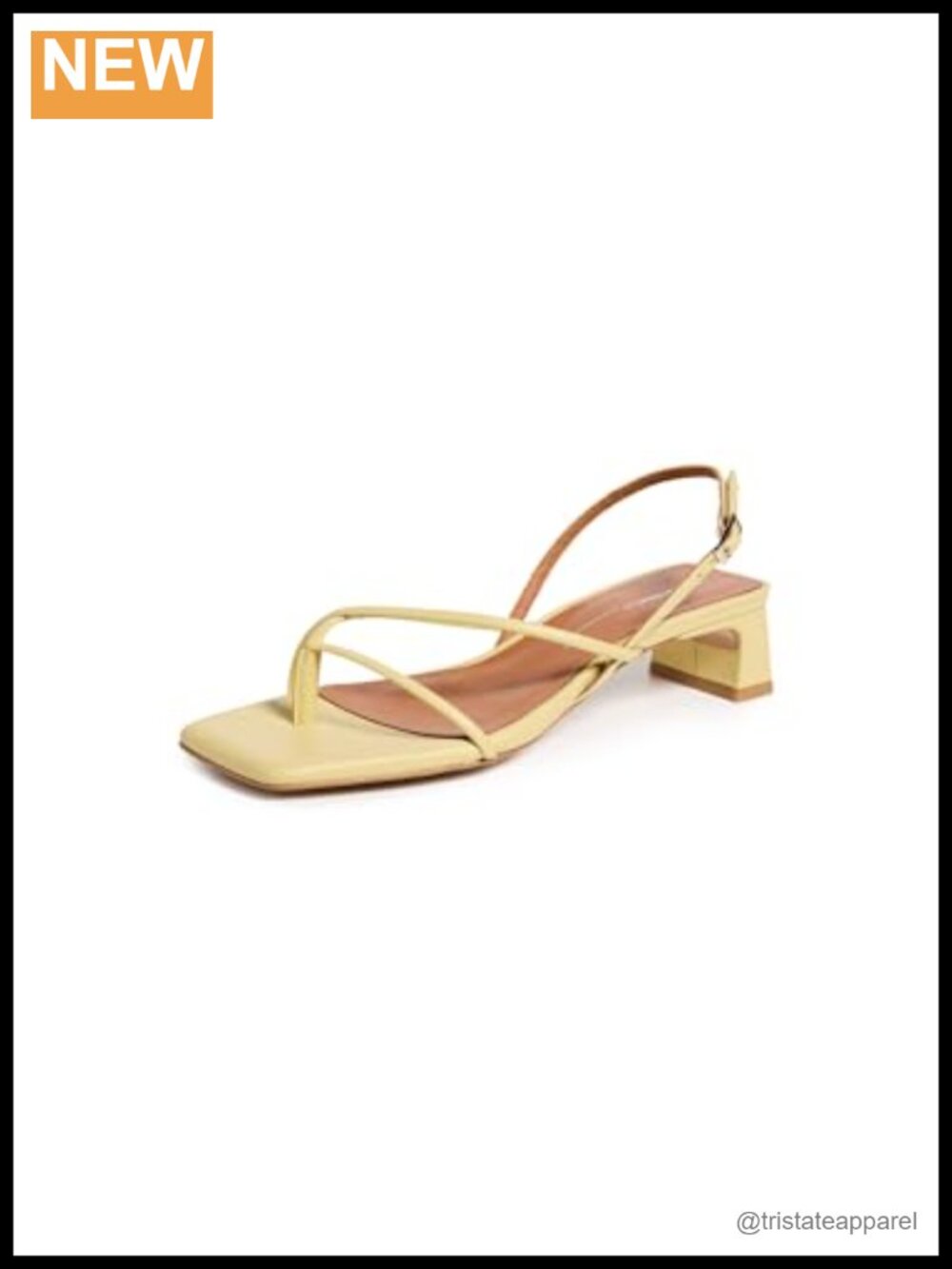 Kitten Heel Slingback Sandals Leather Rubber Sole Buckle Open Toe